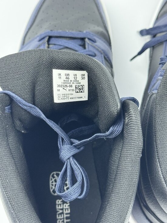 Puma Rebound Layup Suede Basketball Sneaker Puma Navy/ Puma White Size 11 main image 9
